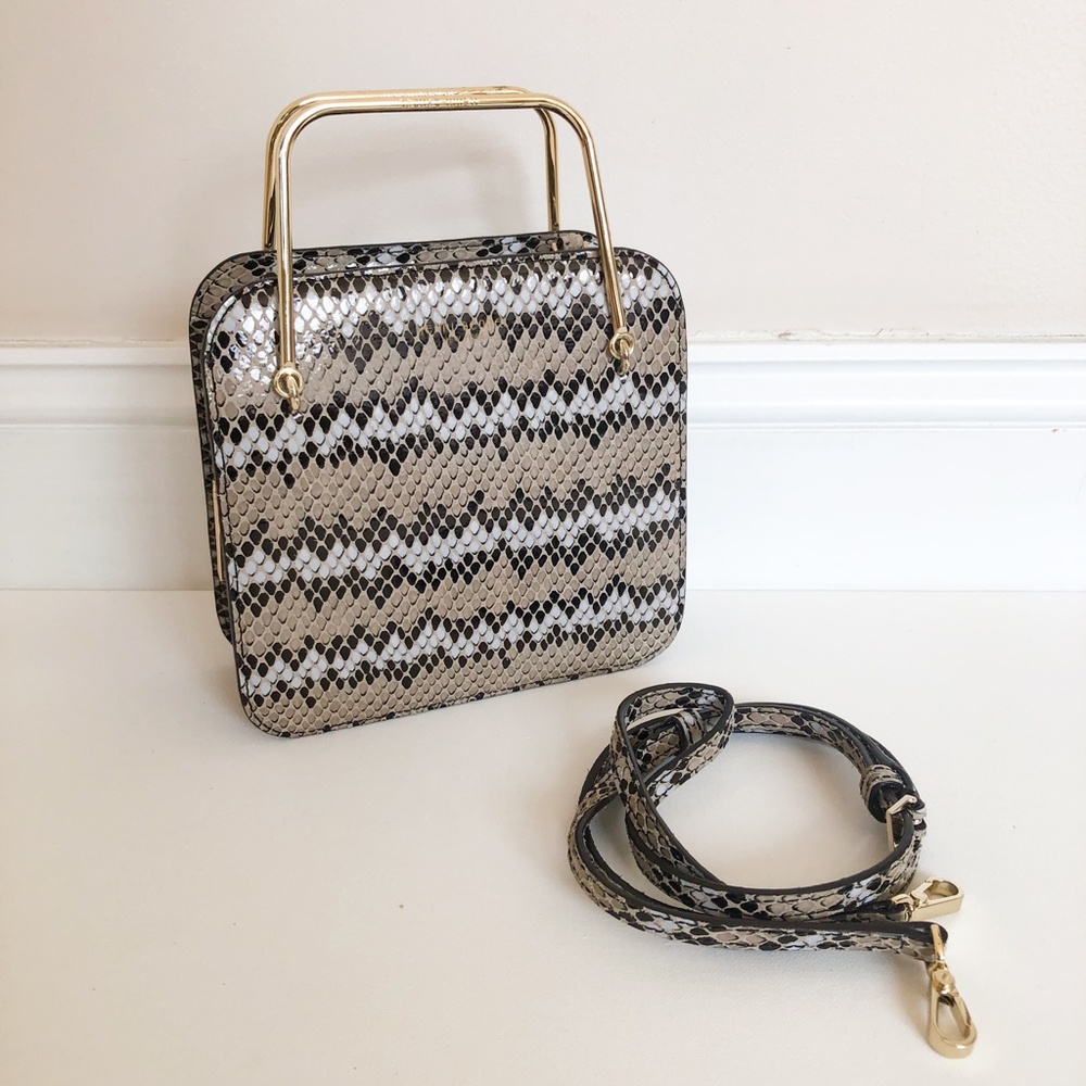 [Henri Bendel] Metal Handle Crossbody - Snakeskin